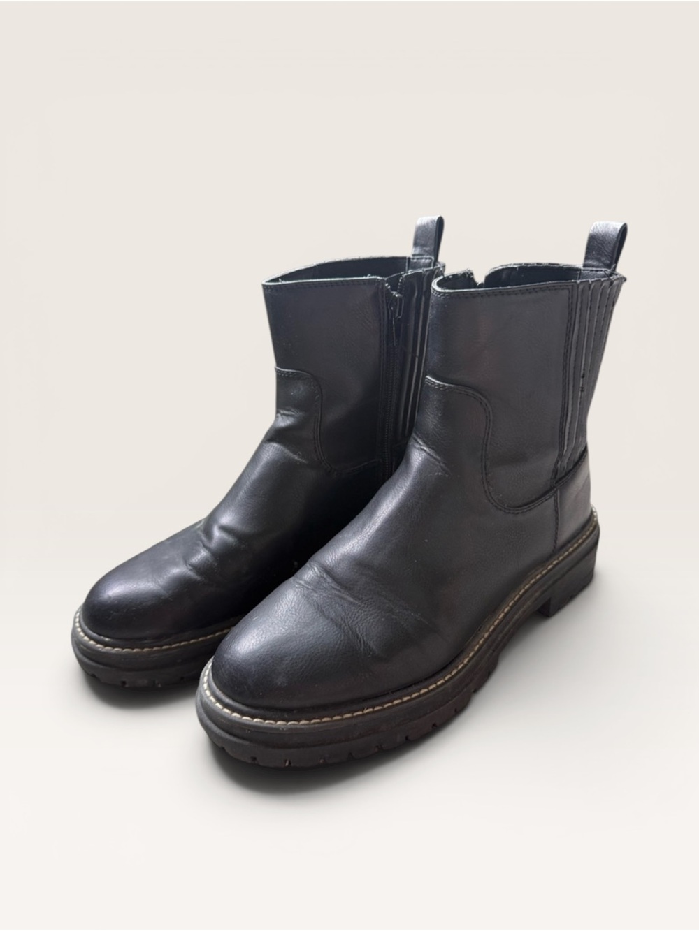 Black Leather Chelsea Boots